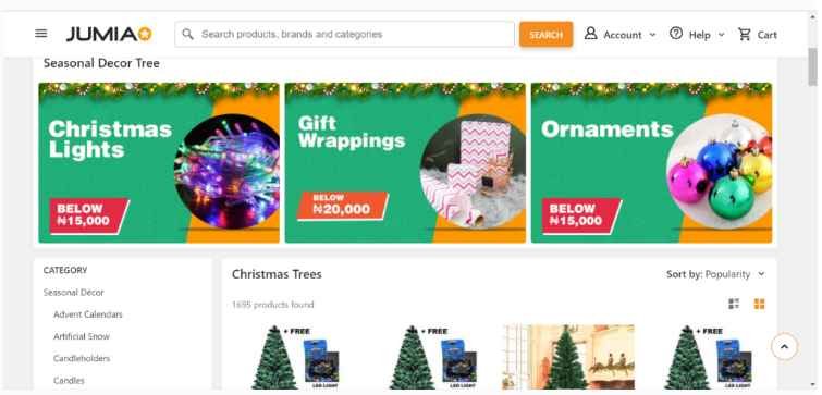 Christmas shopping on Jumia