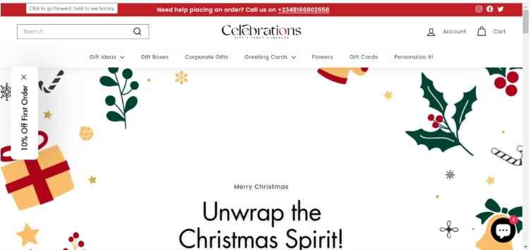 Christmas shopping on Celrbrations