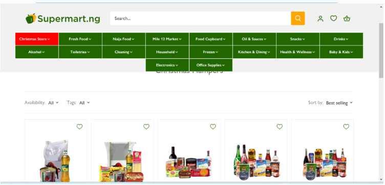 Christmas shopping on Supermart.ng